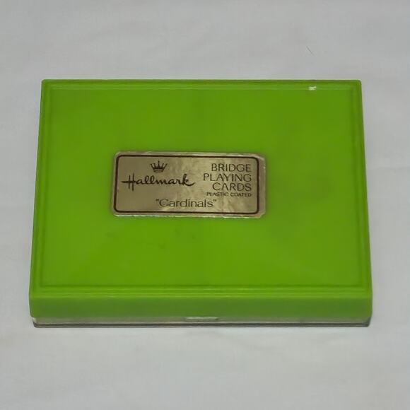 Vintage Hallmark Bridge Playing Cards Cardinals 2 Decks In Case New Old Stock - Picture 2 of 5